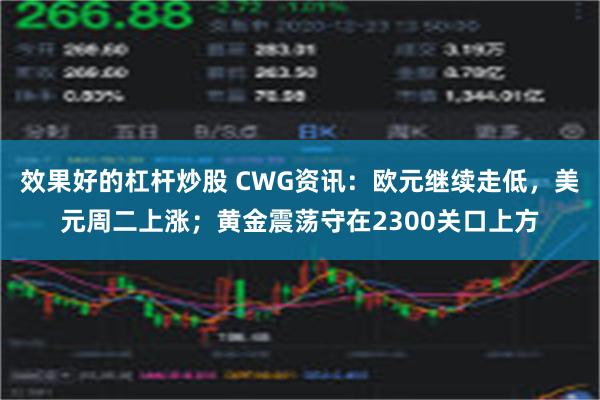 效果好的杠杆炒股 CWG资讯：欧元继续走低，美元周二上涨；黄金震荡守在2300关口上方