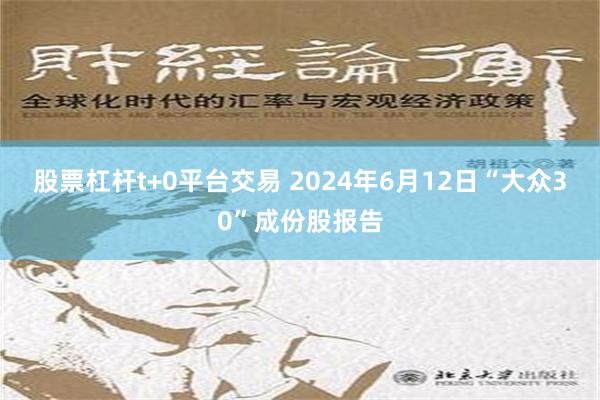 股票杠杆t+0平台交易 2024年6月12日“大众30”成份股报告