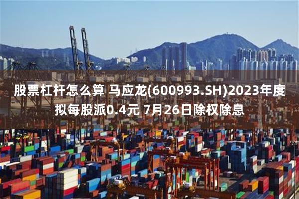 股票杠杆怎么算 马应龙(600993.SH)2023年度拟每股派0.4元 7月26日除权除息