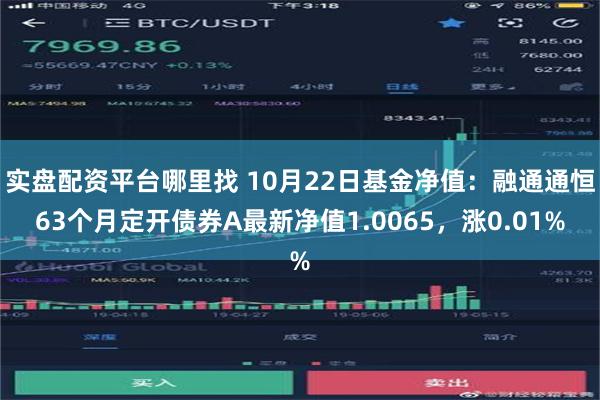 实盘配资平台哪里找 10月22日基金净值：融通通恒63个月定开债券A最新净值1.0065，涨0.01%