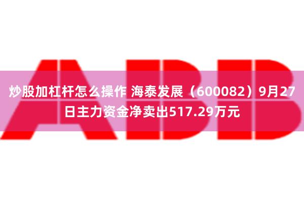 炒股加杠杆怎么操作 海泰发展（600082）9月27日主力资金净卖出517.29万元