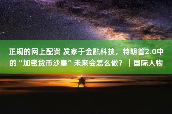 正规的网上配资 发家于金融科技，特朗普2.0中的“加密货币沙皇”未来会怎么做？｜国际人物