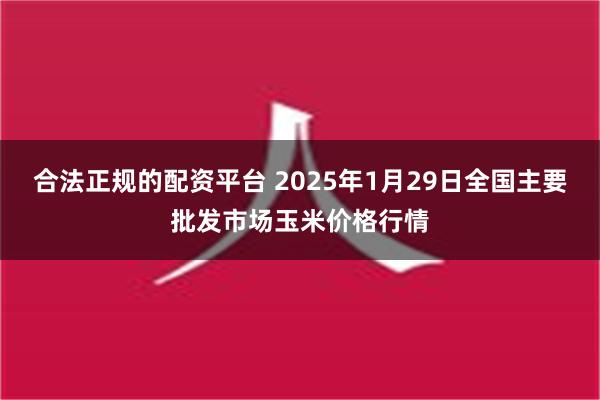 合法正规的配资平台 2025年1月29日全国主要批发市场玉米价格行情