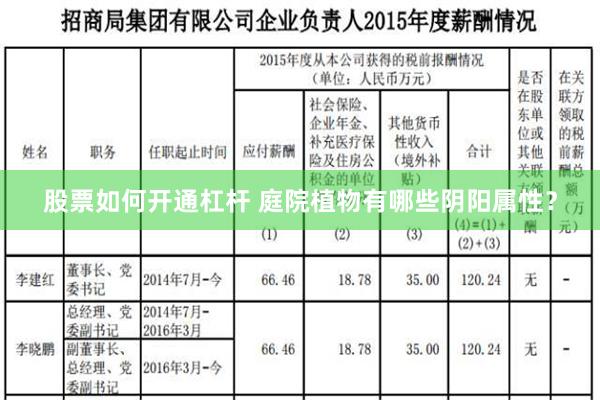 股票如何开通杠杆 庭院植物有哪些阴阳属性？